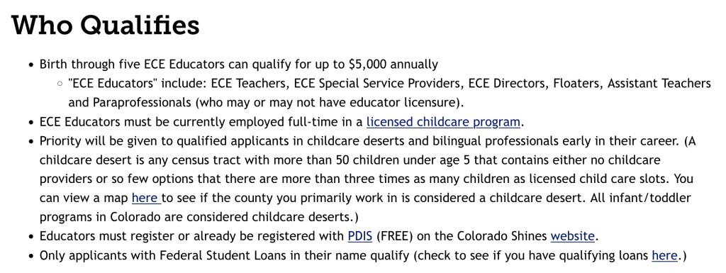 ece loan forgiveness qualifications